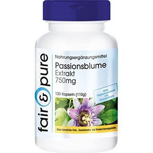 Fair & PureÂ® - Passiebloem extract 750mg - vegan - hoge dosering - zonder magnesiumstearaat - 120 passiebloem capsules