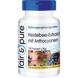 Fair & Pure® - Bosbessen extract met anthocyanen - gestandaardiseerd op 25% anthocyanen - vegan - 120 capsules