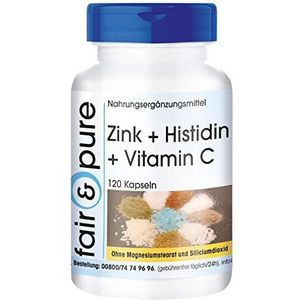 Fair & Pure® - Zink + Histidine + Vitamine C - vegan - 120 capsules - hoge dosering