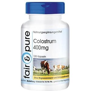 Fair & Pure® - Colostrum 400mg - 120 capsules van Fair & Pure - gestandaardiseerd tot 30% immunoglobuline G - hoog gedoseerd en biologisch beschikbaar - Duitse kwaliteitsproductie