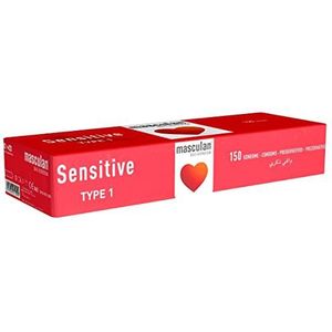 Masculan Sensitive (Type 1 - gevoelig), gevoelige condooms - roze gekleurd en extra dunne wanddikte, 1 x 150 stuks