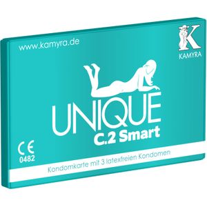 Kamyra Unique C.2 Smart, 3 latexvrije condooms gemaakt van AT-10, hypoallergeen, pre-erectiecondooms, extra dun en zonder geu