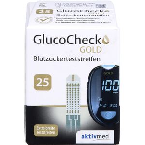 GlucoCheck Blutzucker-Teststreifen GlucoCheck GOLD, 25-St., Goldbeschichteten Elektrode
