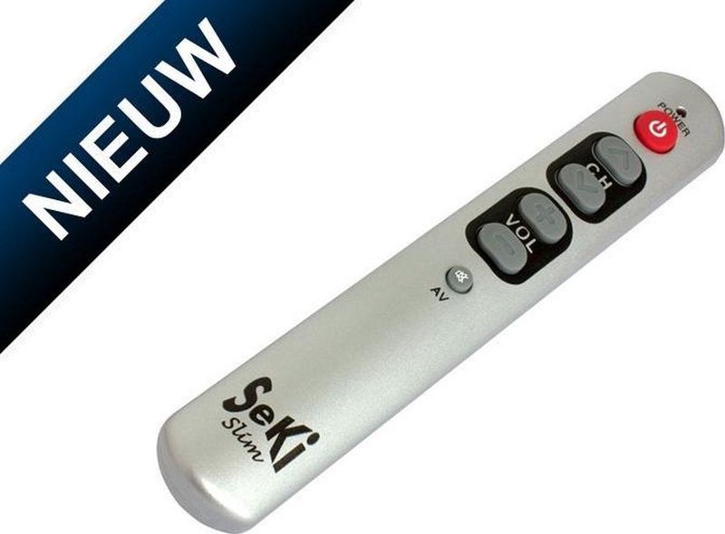 Universele afstandsbediening Seki Slim – Zilver - makkelijke afstandsbediening zelf leerbaar
