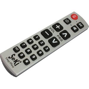 Universele afstandsbediening Seki Easy PLUS - Werkt alleen op infrarood -Zilver/Zwart- senioren afstandsbediening