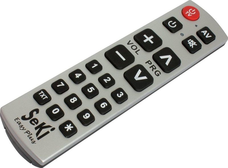 Universele afstandsbediening Seki Easy PLUS - Werkt alleen op infrarood -Zilver/Zwart- senioren afstandsbediening