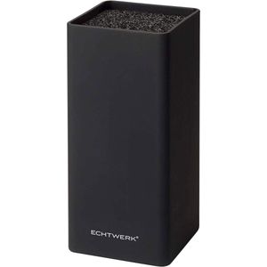 Echtwerk EW MB 0120 universeel messenblok vierkant met borstelinzet, zwart,