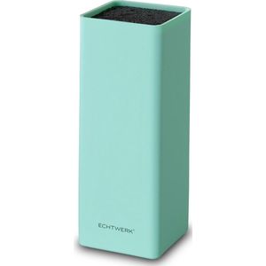 Echtwerk Universeel messenblok Square, messenhouder, keukenmessenorganizer, praktische messenstandaard, ruimtebesparende messenopslag met borstelinzetstuk, flexibel uitgerust, lichtblauw, 30 cm