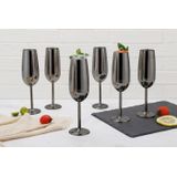 Echtwerk Sekt-/Champagnerkelch Set 6tlg - schwarz