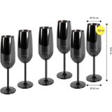 Echtwerk Sekt-/Champagnerkelch Set 6tlg - schwarz