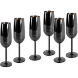 Echtwerk Sekt-/Champagnerkelch Set 6tlg - schwarz