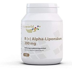 Pack van 3 Vita World R (+) alfa-liponzuur 200 mg 3 x 100 capsules veganistisch/vegetarisch apothekersproductie