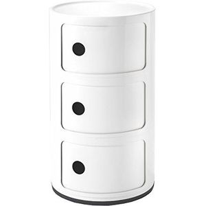 Kartell Componibili, container 3 elementen, wit, ronde basis