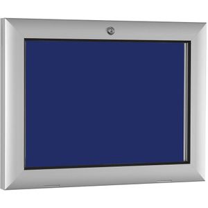 Vlakke vitrinekast, voor 2 x A4, gentiaanblauw