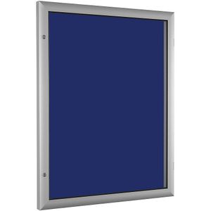 Vlakke vitrinekast, voor 9 x A4, gentiaanblauw