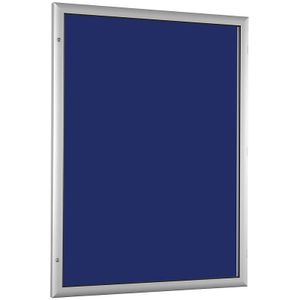 Vlakke vitrinekast, voor 16 x A4, gentiaanblauw