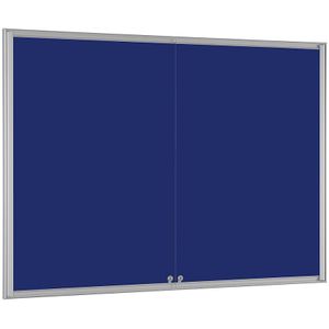 Vitrinekast BASIC, voor 18 x A4, gentiaanblauw