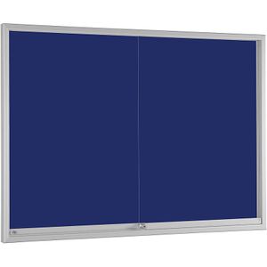 Vitrinekast met schuifdeuren, voor 18 x A4, gentiaanblauw