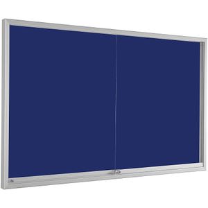 Vitrinekast met schuifdeuren, voor 21 x A4, gentiaanblauw