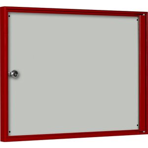 Vitrinekast voor binnen, voor formaat 2 x 1 A4, frame rood