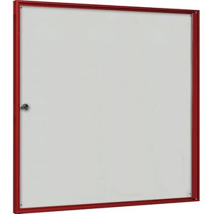 Vitrinekast voor binnen, voor formaat 3 x 2 A4, frame rood