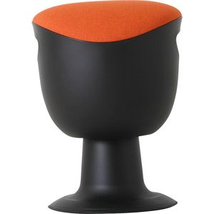 Multi-beweeglijke zitkruk, in hoogte verstelbaar 465 - 585 mm, zitting gestoffeerd, bekleding oranje