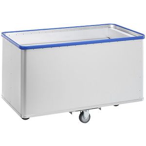 Gmöhling Verende bodemwagen van aluminium, uitwendige l x b x h = 1515 x 740 x 895 mm, verend vermogen 50 kg, 2 bok- en 2 zwenkwielen