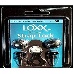 SchaefferTec Loxx Box Music Strap Lock voor elektrische gitaar/bas, verchroomd