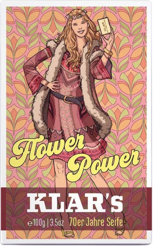 Klar - Flower Power - Handzeep - 100 g - Retro Design