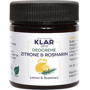 Klar's - Deocreme - Citroen en Rozemarijn - Bevat Shea Butter en Amandelolie
