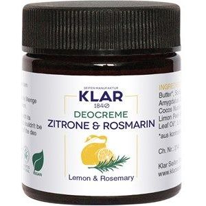 KLAR Citroen & Rozemarijn Deodorant Crème 30 ml