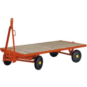 Aanhangwagen, draaischamelbesturing met 2 wielen, laadvermogen 5 t, laadvlak 2,5 x 1,25 m, massieve rubberbanden