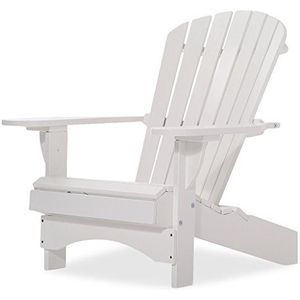 Original Dream-Chairs since 2007 Adirondack stoel “Comfort” de luxe in wit tuinstoel met ergonomische rugleuning terrasstoel tuinstoel voor balkon, tuin, terras maximale belasting 170 kg