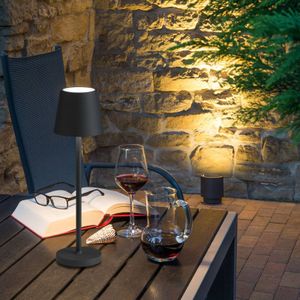 LCD LED tafellamp 5099, oplaadbare batterij IP54 dimbaar grafiet