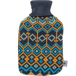 axion® - Warmwaterkruik met hoes - Donkerblauw - Diamant Patroon - Herstel - Inhoud 2 Liter