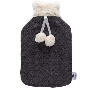 axion® - Zachte Warmwaterkruik met hoes - Grijs/Wit - Herstel - Inhoud 2 Liter