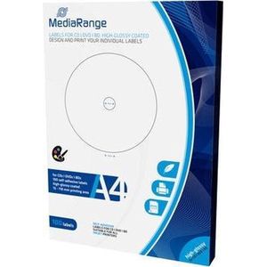MediaRange etiketten voor CD|DVD|BD, 15-118 mm, hoogglanzend, verpakking met 100 stuks