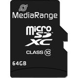 MediaRange - microSDXC Geheugenkaart - 64GB - Class 10 - Inclusief Adapter