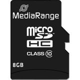 MediaRange - MR957 - microSDHC Geheugenkaart - 8GB - Class 10 - Met Adapter