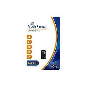 MediaRange Nano USB-stick (64 GB, USB-A, USB 2.0), USB-stick, Zwart