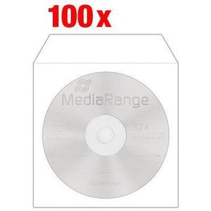 MediaRange - CD/DVD - Papier - Hoesjes - Venster - Plakstrip op Flap en Rugzijde - 100 Stuks
