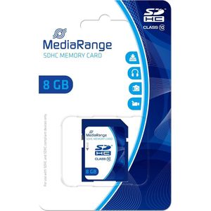 MediaRange - Flashgeheugenkaart - 8 GB - Klasse 10 - SDHC - Blauw