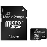 MediaRange MR957 8 GB microSDHC klasse 10 geheugenkaart - Geheugenkaarten (8 GB, microSDHC, klasse 10, 15 MB/s, zwart)