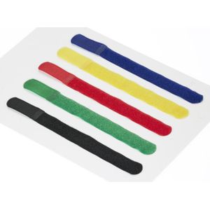 MediaRange MRCS302 kabelbinder Klittenband kabelbinder Nylon Zwart, Blauw, Groen, Rood, Geel 5 stuk(