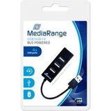 MediaRange - MRCS502 - Docking Station - USB-A - Zwart - 4 Havens