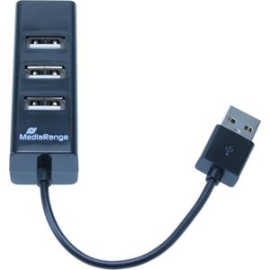 MediaRange - MRCS502 - Docking Station - USB-A - Zwart - 4 Havens