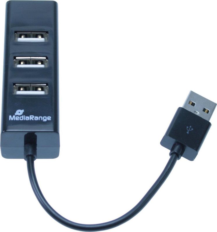 MediaRange - MRCS502 - Docking Station - USB-A - Zwart - 4 Havens