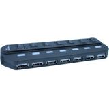 MediaRange - USB 2.0 Hub - 7 Poorten - Schakelbaar - Zwart