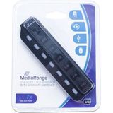 MediaRange - USB 2.0 Hub - 7 Poorten - Schakelbaar - Zwart