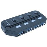 Mediarange - USB 3.0 Hub - 4x USB 3.0 - Zwart - Compact